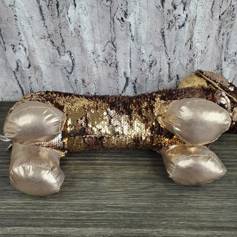 Dan Dee Metallic Flip Sequin Daschund Wiener Plush‎ Dog (BRONZE  GOLD) 18